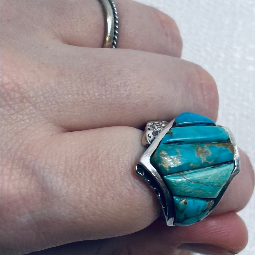 Silver Tree Native American Turquoise Ring
